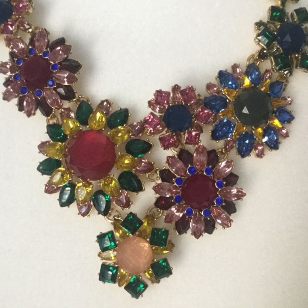 Talbots Multicolor Floral Statement Necklace - image 3